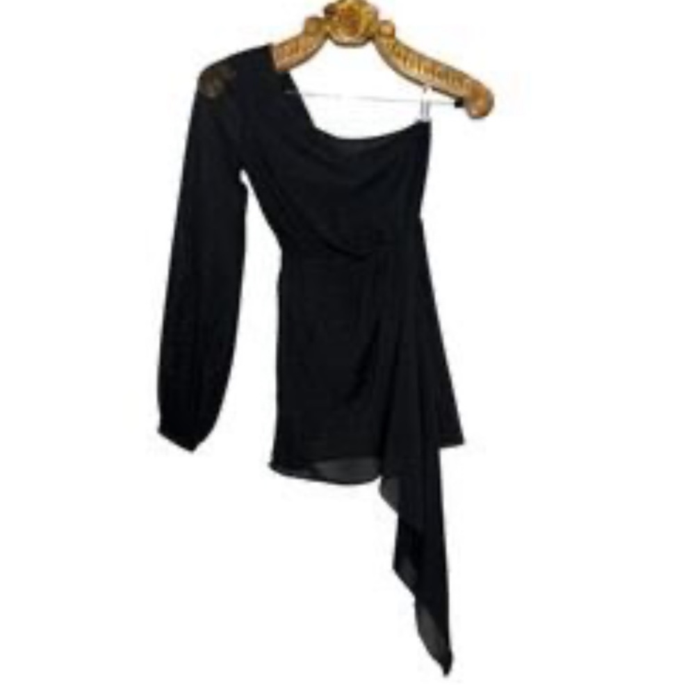 NWT h:ours Black Asymmetrical Dress